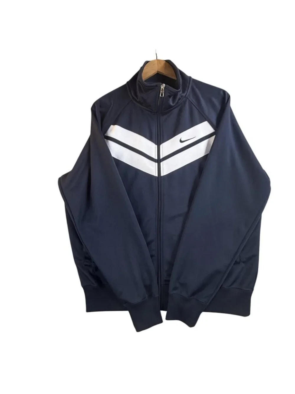 Nike Track Jacket Mens XL Blue White Chevron Full Zip Athletic Dept 448271-479